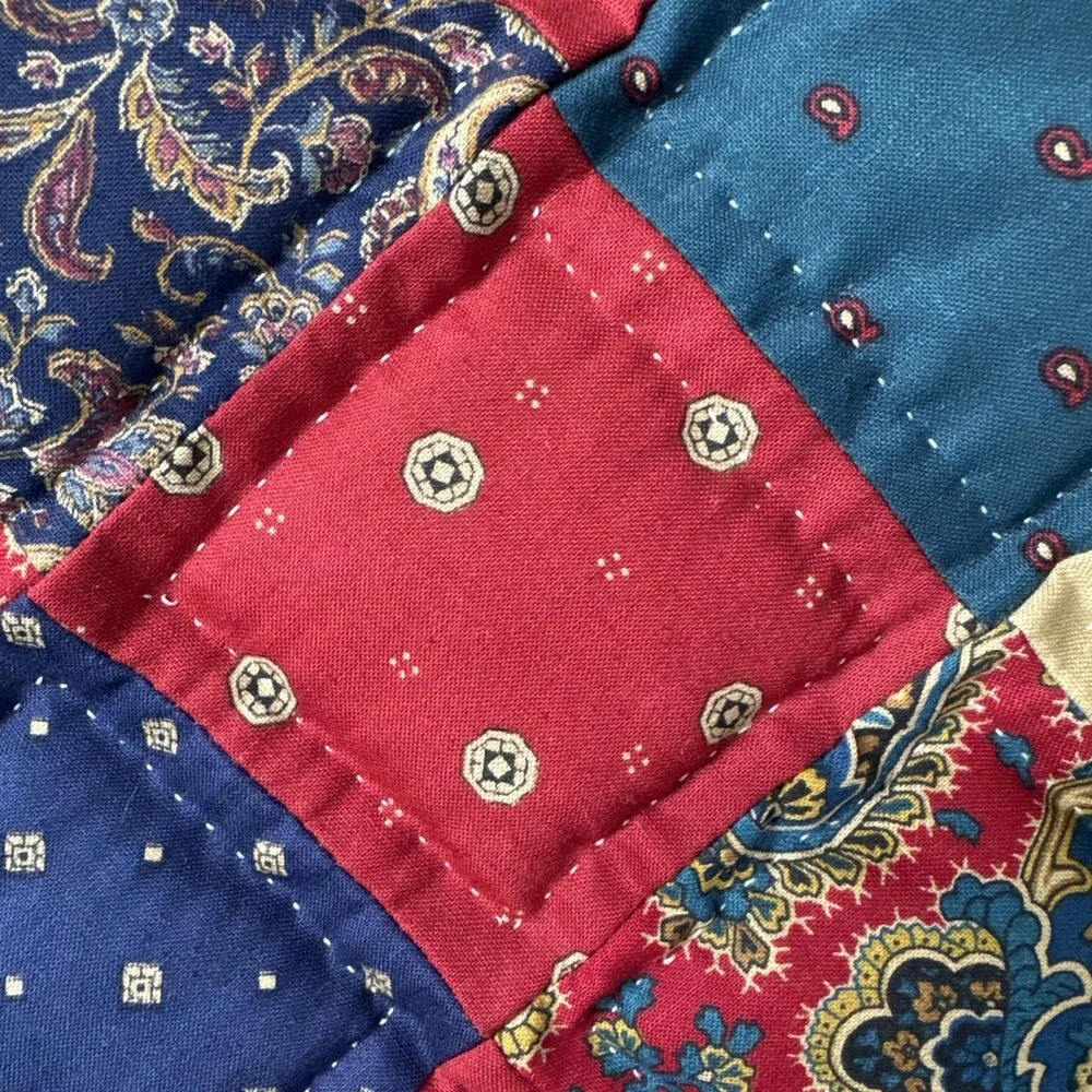 VINTAGE Quilt Lace CHRISTMAS STOCKING Hand Stitched Cottagecore‎